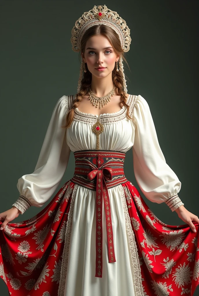 the national costume of Hungary means a white blouse, a bright flower printed skirt, a lavishly decorated white apron and a head covering piece