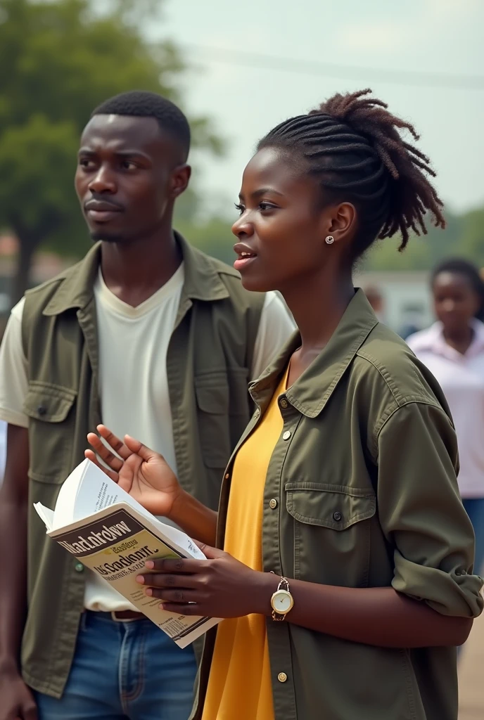 african beutiful Jehovah1s witness teen preaching with her boyfriend
