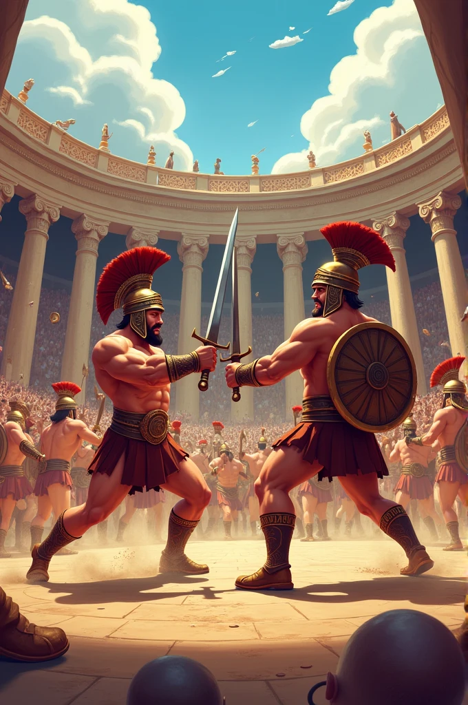 Gladiator fights pic cartoon structure