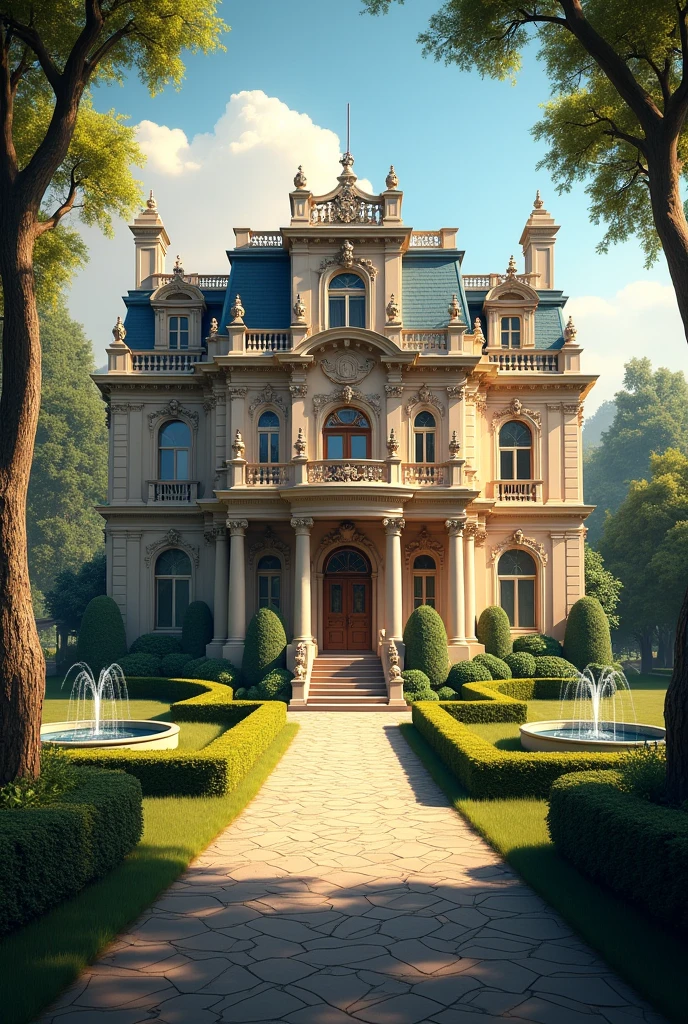 Make a European style and nostalgic mansion