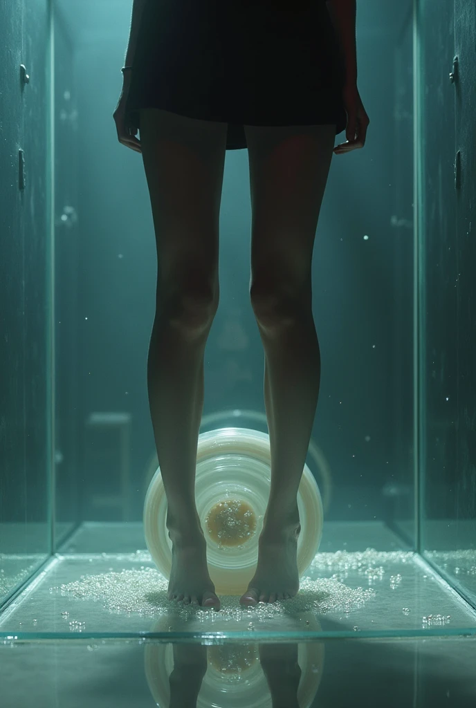In the space between his legs, something a little thinner than a bicycle tire was spinning at a ferocious rate.。The tire-like object has tiny pearls embedded in its center.、It was wedged in the crack and rotating mercilessly.。The floor of the acrylic display case was soaked.。
