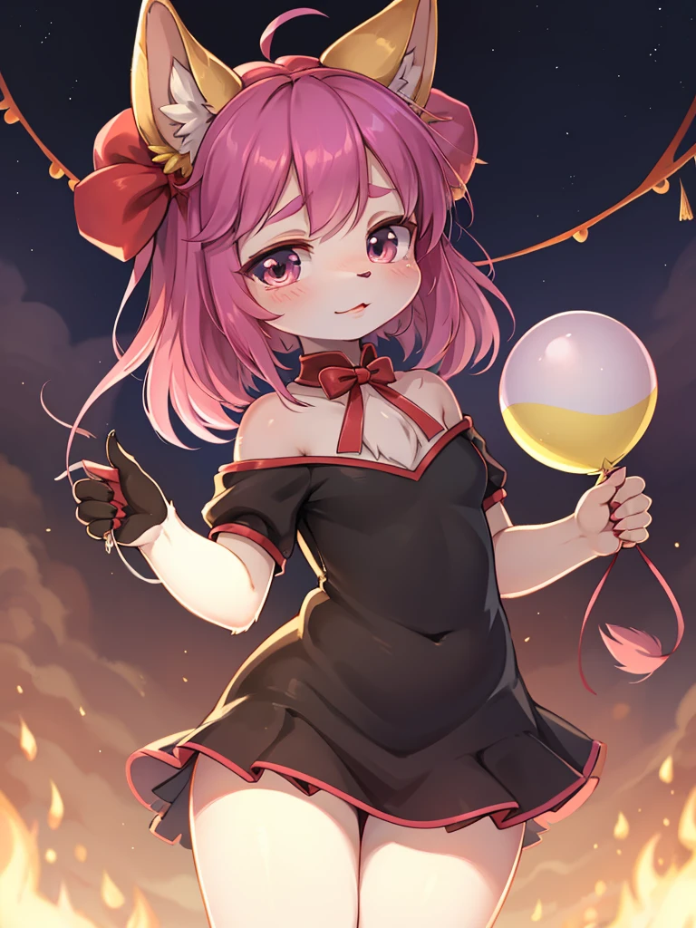 childish girl , Holding a balloon , coquettish , Cunning , Fascinating , Seducer , Naughty , innocent , moist eyes , glossy lips , childish clothes , childish hair tie , Wonderful days , LUMMELTUTE