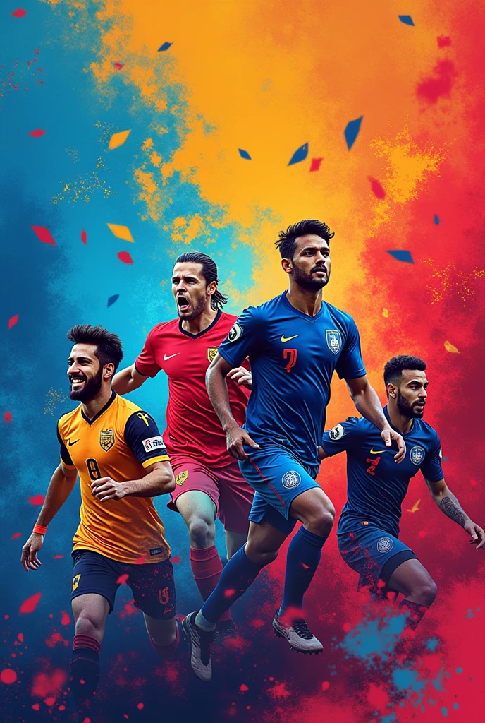 Create a poster background design for sportsweek event which should be more fascinating and beautiful and there should be some space for names to which would be written above and the players photos are downwards