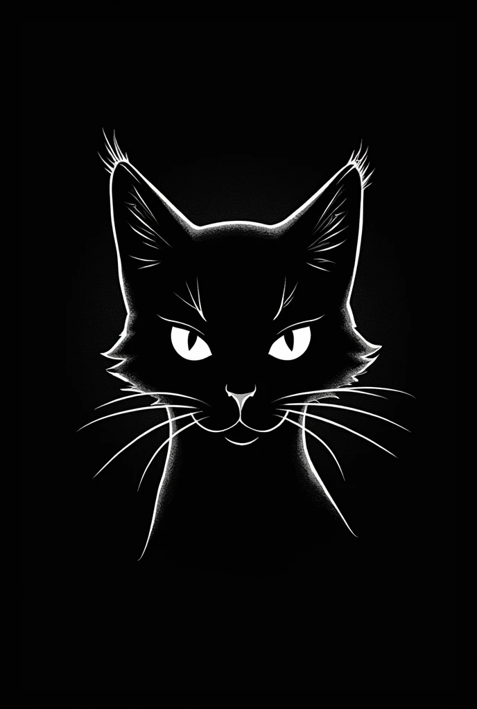 Cat design for black t-shirts