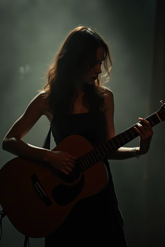 Only one Women playing gitar