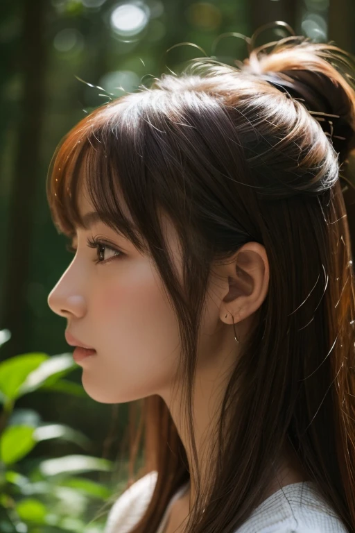 Forest beauty profile close-up