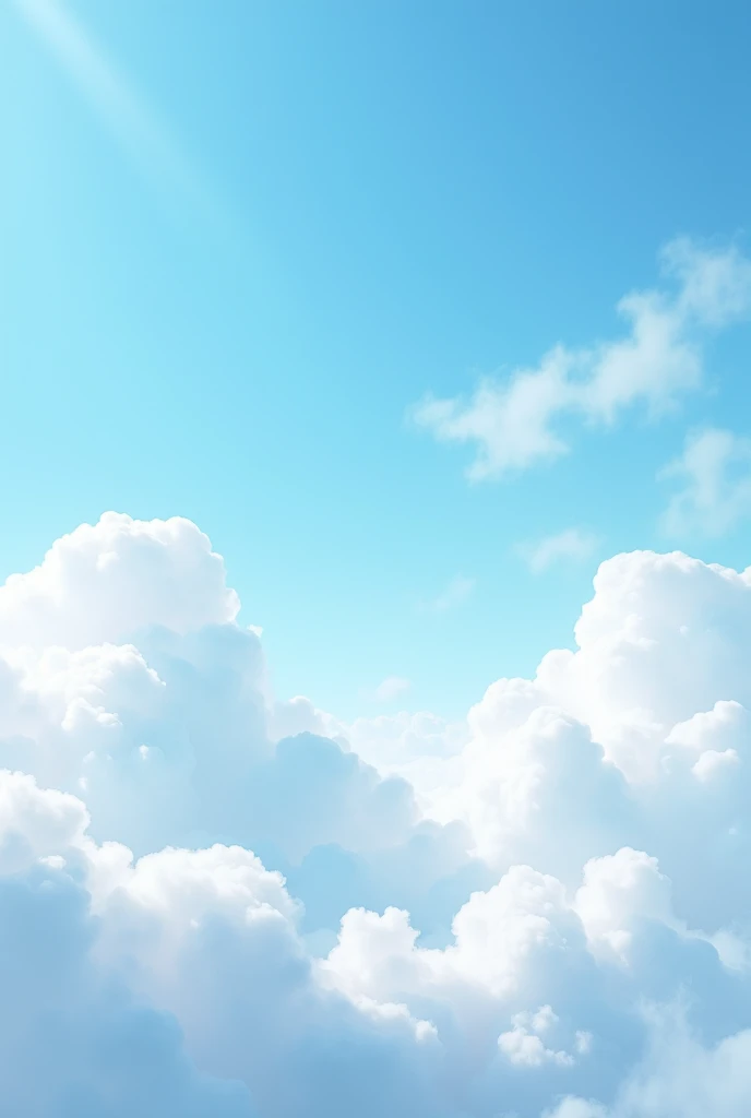 Soft,fluffy white clouds on a bkue sky