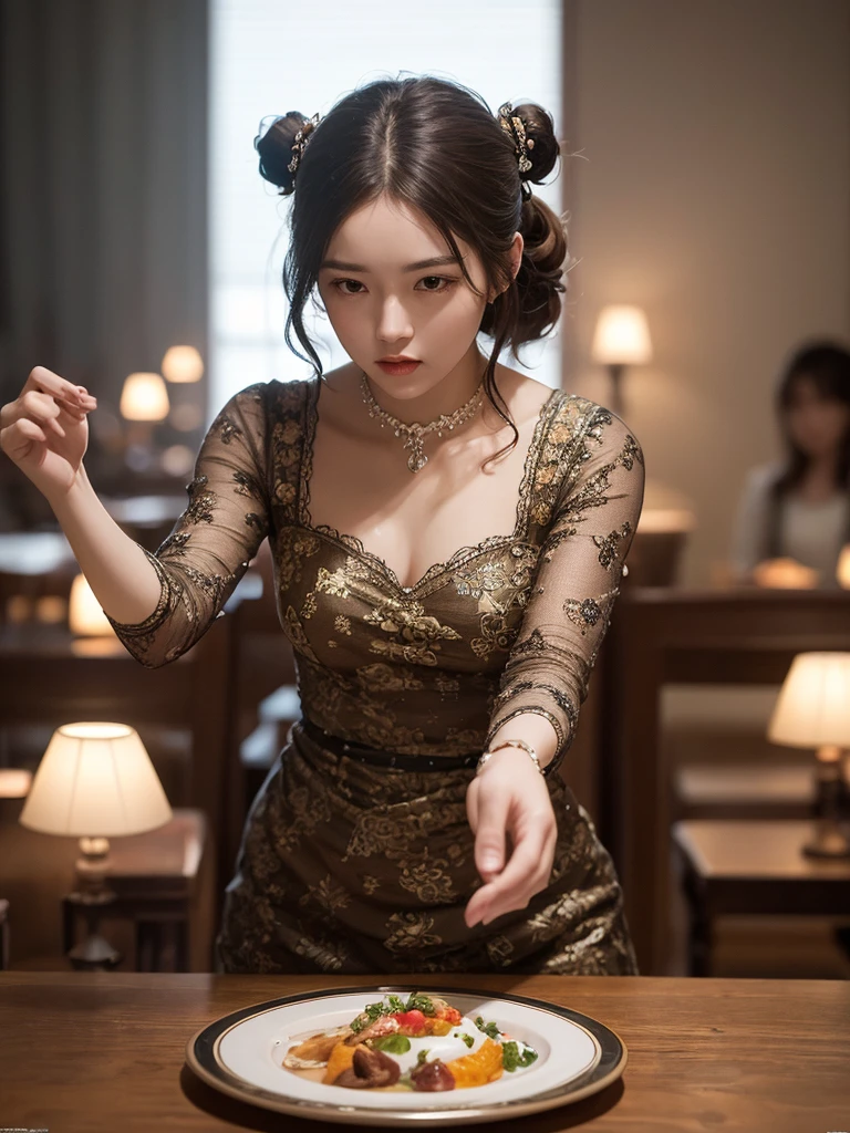 Tabletop、Highest quality、figure、 Ultra-detailed、High resolution、8k wallpaper、Perfect dynamic composition,、Beautiful attention to detail、Women&#39;s Fashion Summer、Medium Hair、(Beautiful big breasts:1.3)、Natural color lip、Bold sexy pose、smile、Harajuku、20-year-old girl、cute、sexy shot looking at camera