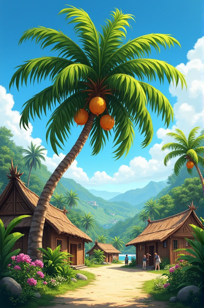 Village coconut tree