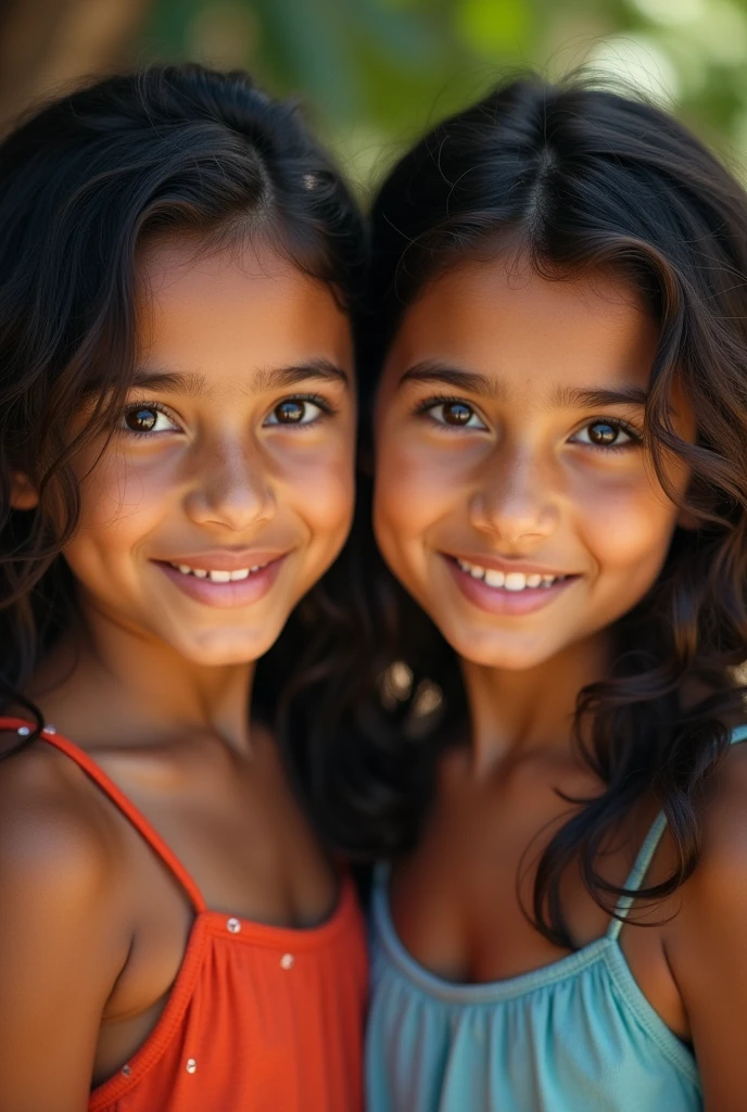 2 Brazilian girl looking at the camera