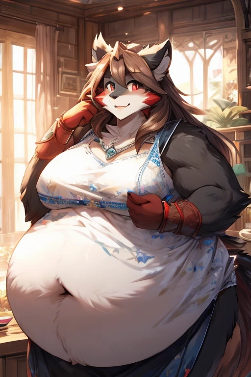 Twokinds mega obese basitin black fur heavy red