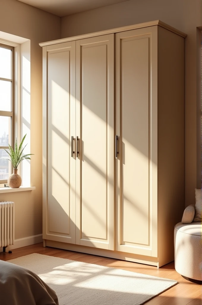 6 door wardrobe in beige colour