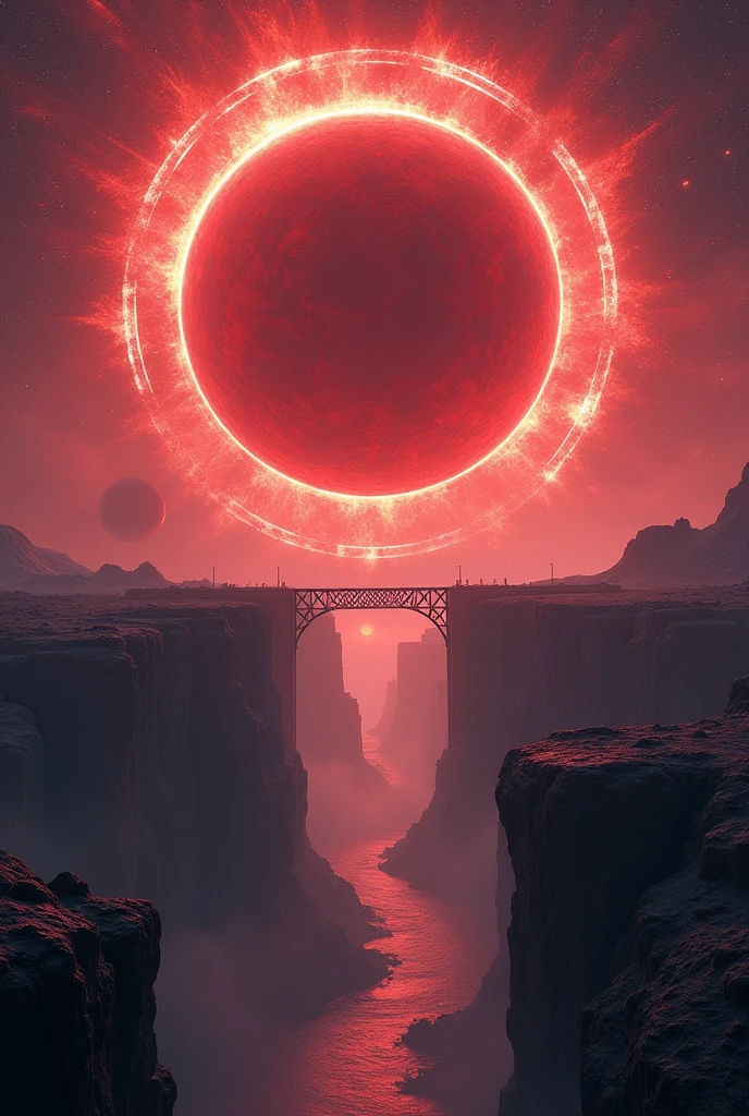 Location: Energybi Galaxy.
Main Star: Red Star.
Natural Satellites: skoll e hati.
Characteristics: 5 times the mass of EarthTwo circular rings.
Divided by an endless ravine (theories: buraco negro ou Grunbellheim)
Yoshigak Bridge: bridge connecting the two parts.