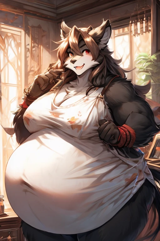 Twokinds mega obese basitin black fur heavy red