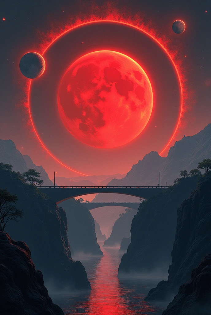 Main Star: Red Star.
Natural Satellites: skoll e hati.
Characteristics: 5 times the mass of EarthTwo circular rings.
Divided by an endless ravine (theories: buraco negro ou Grunbellheim)
Yoshigak Bridge: bridge connecting the two parts.