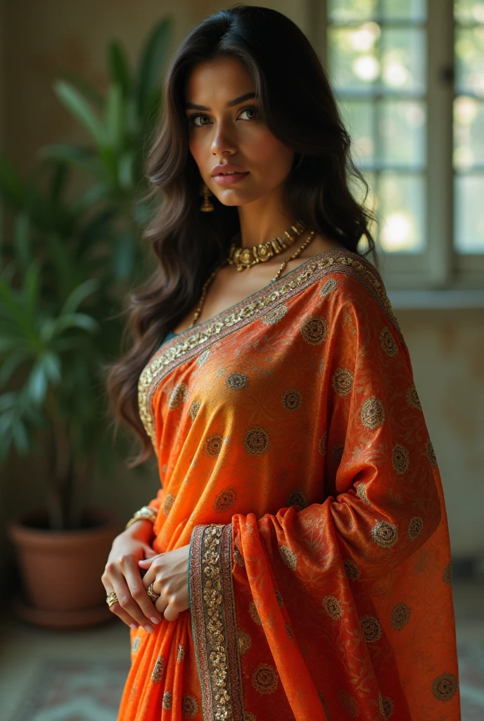 Create Mia khalifa wearing saree