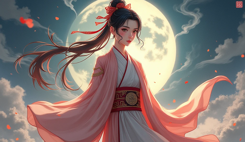 Chinese web novel main character poster anime style