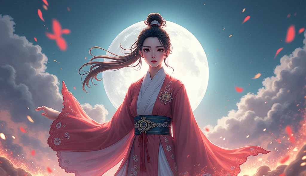 Chinese web novel main character poster anime style