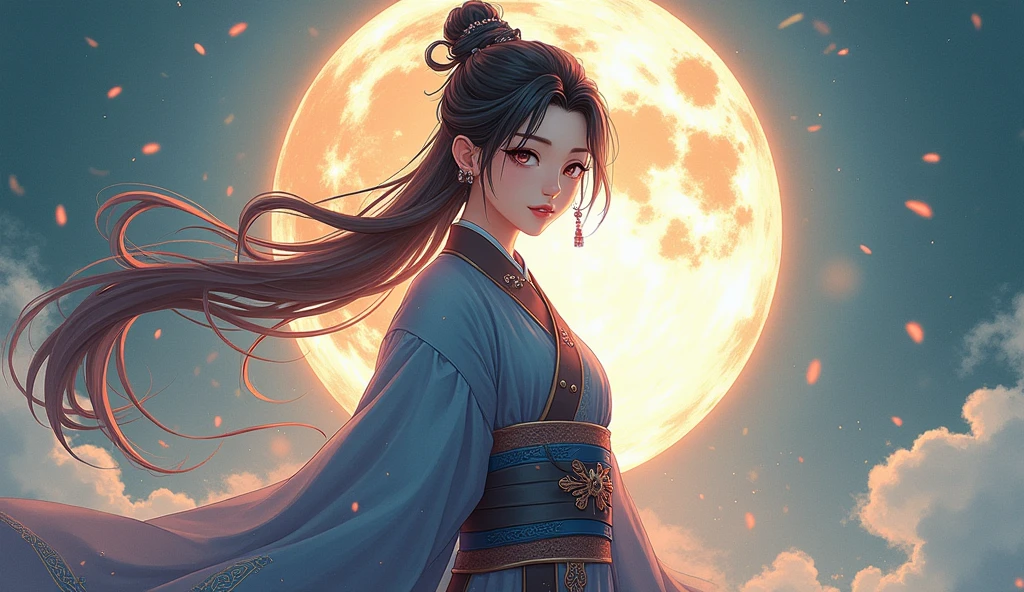 Chinese web novel main character poster anime style