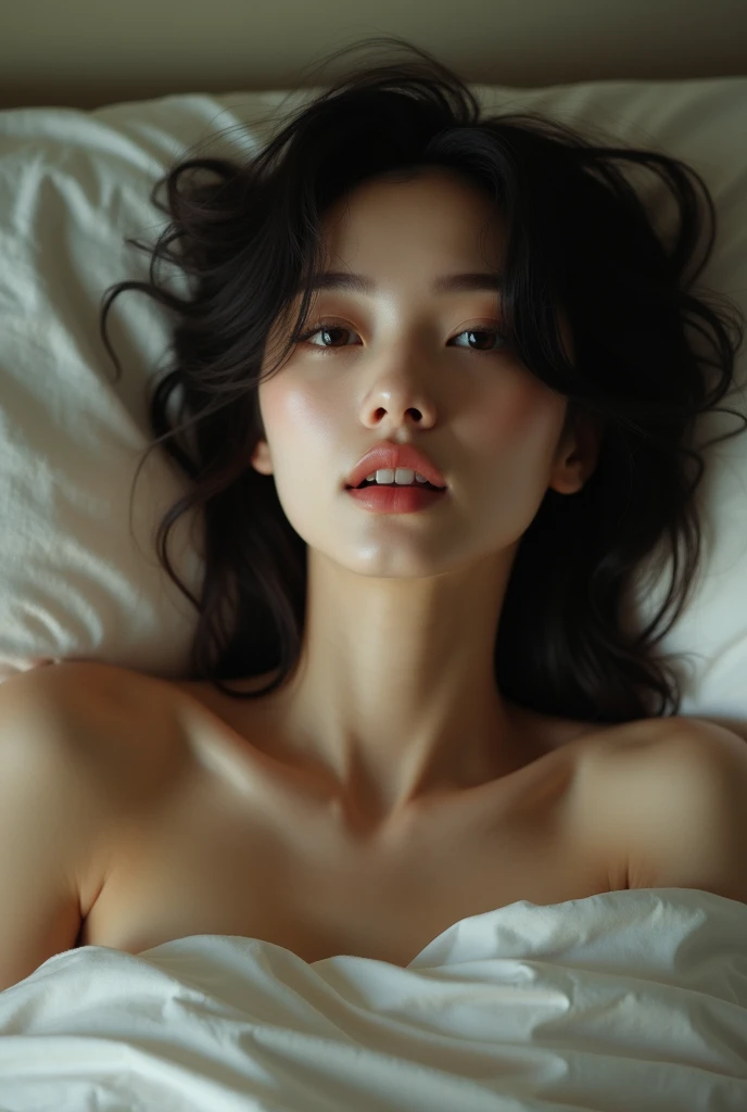 extremely quality photo, sharp focus, epic realism, realisitic, source_photo, proper alignment, young japanese actress, orgasmic climax, at bed