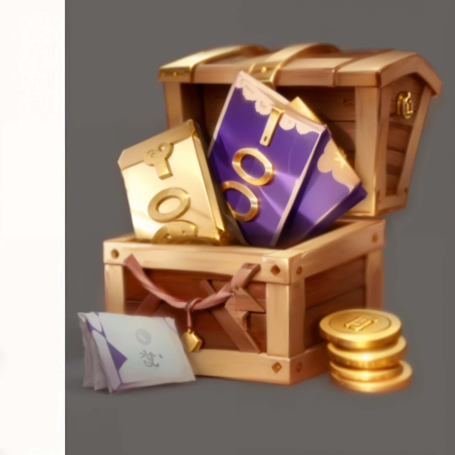 金色金属Treasure Chest，Treasure，Treasure Chest，gold，Redemption coupons，