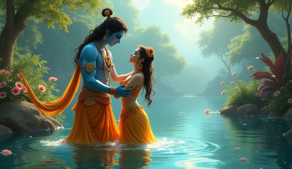 Krishna save radha from pond buteful please ultra high quality