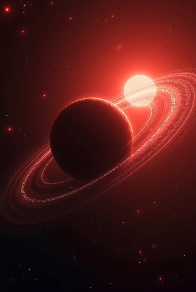 Planet Earth Main Star: Red Star.
2 Natural Satellites: skoll e hati.
Characteristics: 5 times the mass of Earth Two circular rings.
View from space