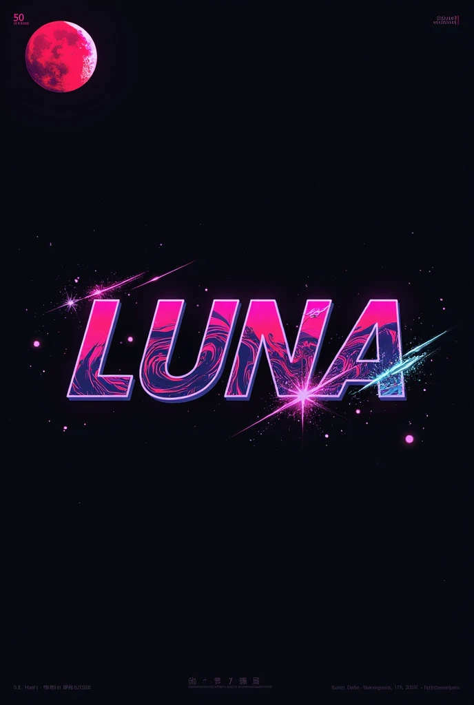 High resolution, Logo for Jdm cars, logo spelling swiftly “Luna” cool, Jdm theme, anime theme, Cyberpunk vibe name spelling, brand logo, logo for tshirt, brand logo “LUNA”, neon vibes, acid trip vibes, acid trip, shooting stars, acid trip inside “LUNA”, acid trip, hallucinations inside “LUNA”, Waves of hallucinations, splash, 