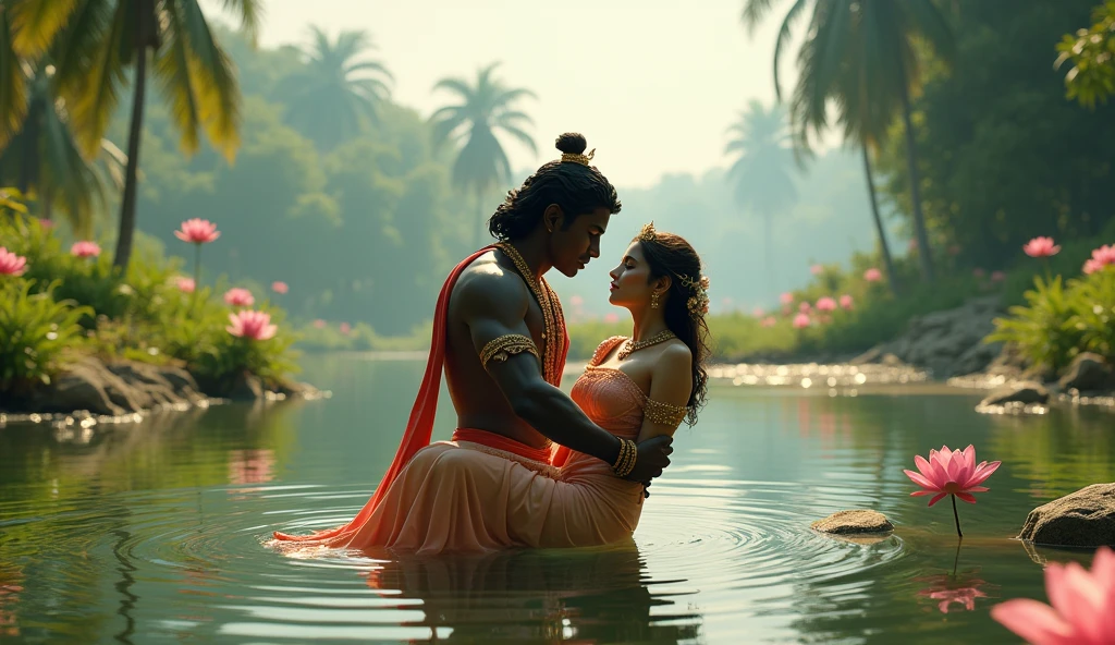 Krishna save radha from pond buteful please ultra high quality, lon view