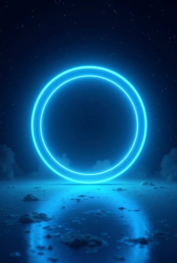 Blue neon light halo starry background