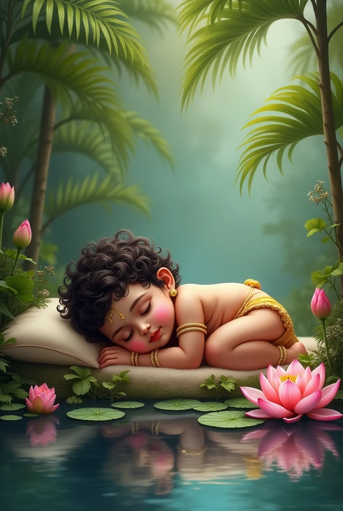 Little Krishna is sleeping 