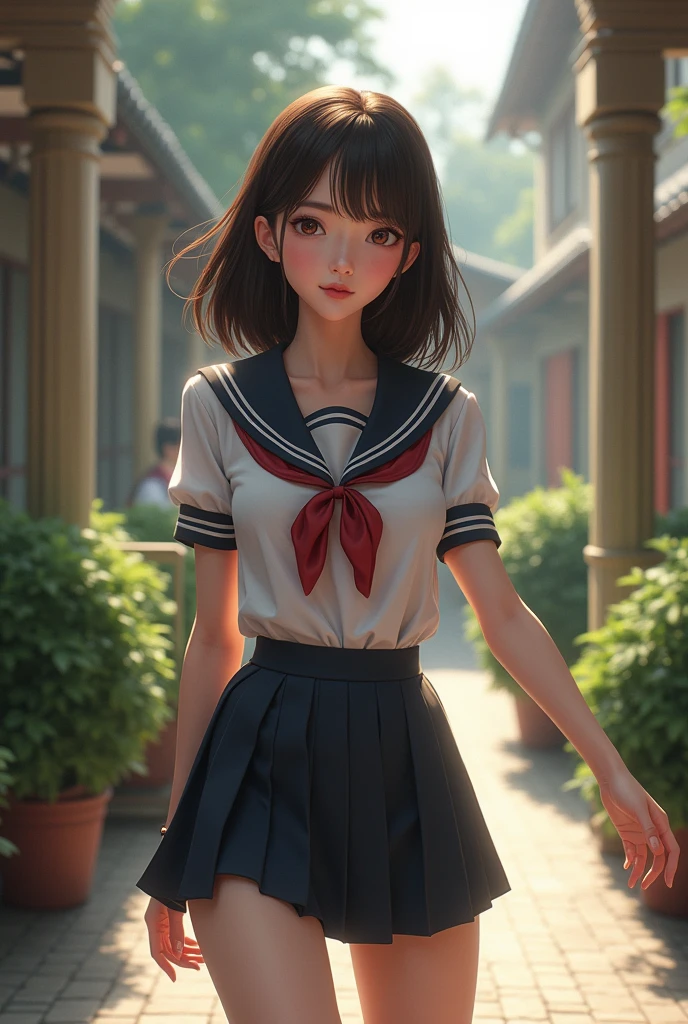 realistic, asia, school sexy, brunette