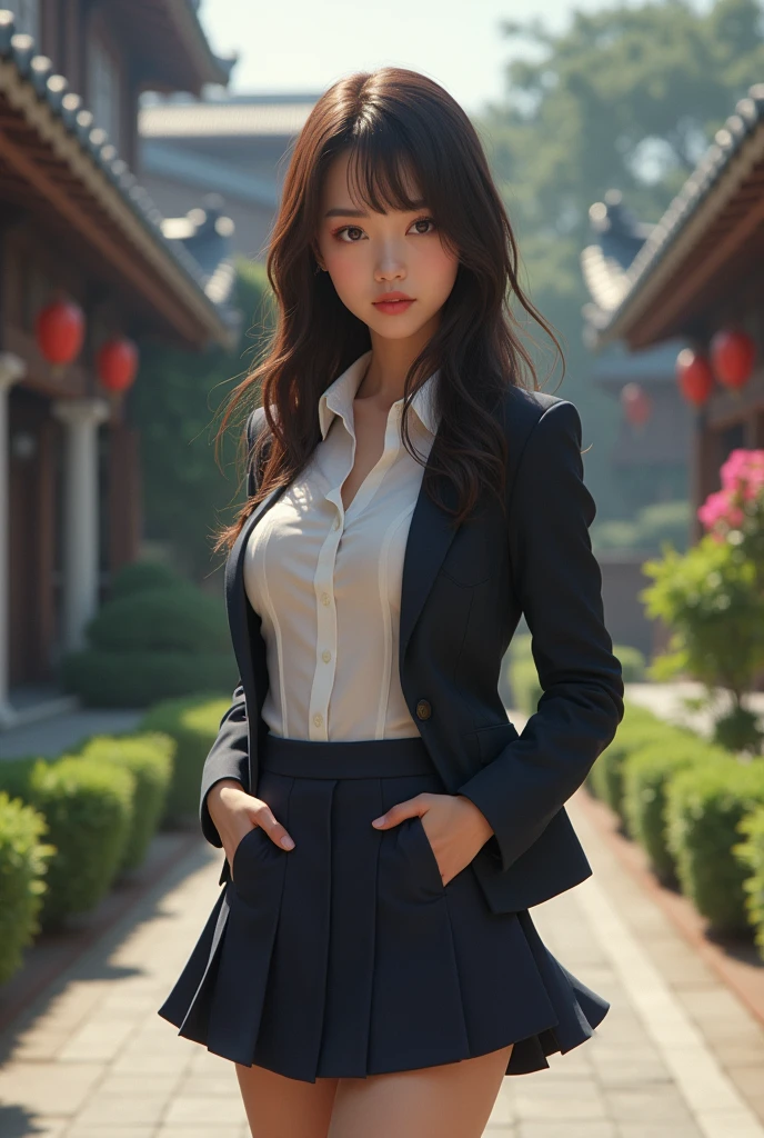 realistic, asia, school sexy, brunette