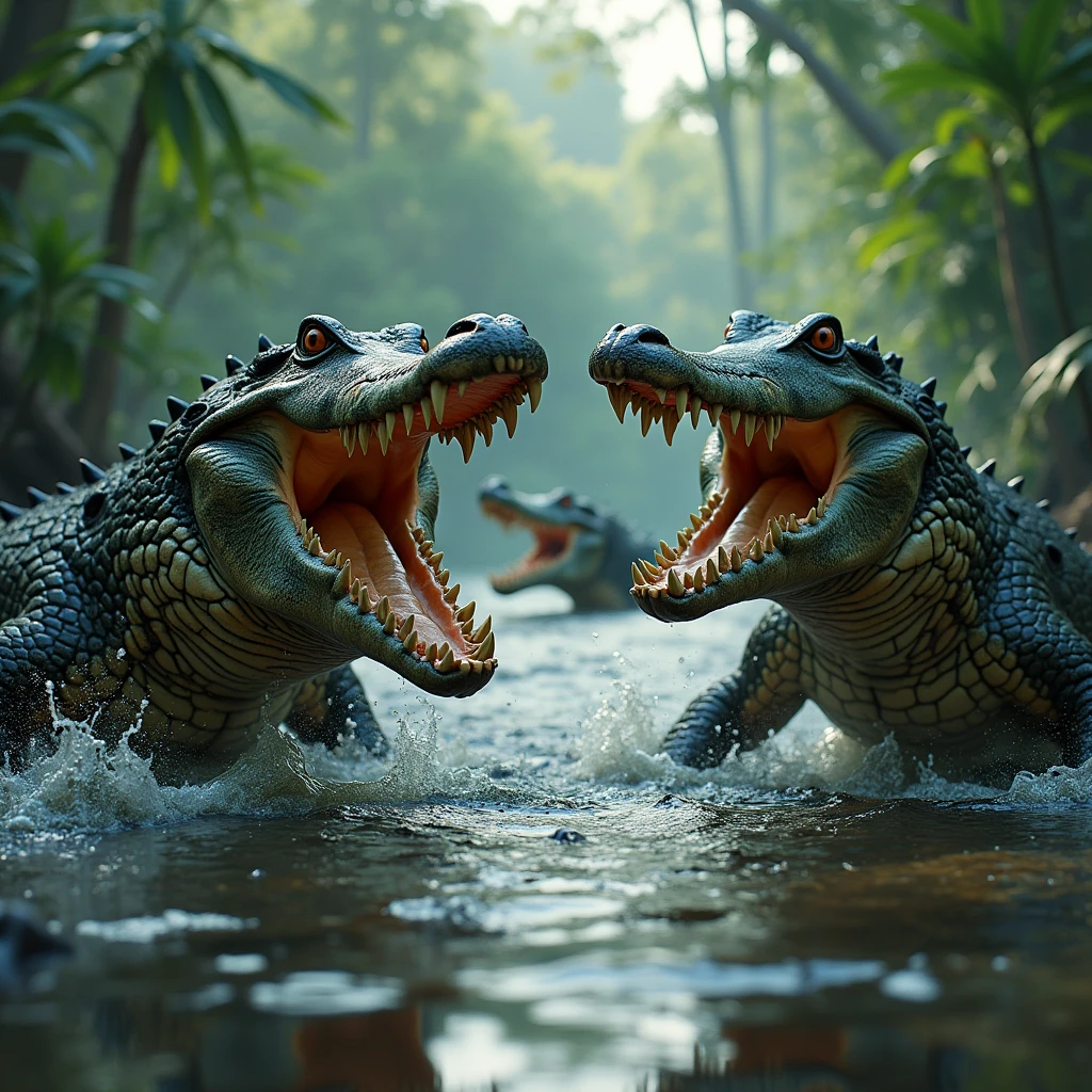 Aggressive crocodiles 