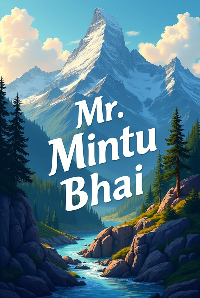 यूट्यूब चैनल लोगो जिसपर Mr mintu bhai likha hia chahiye and बैकग्राउंड me पहाड़ क image