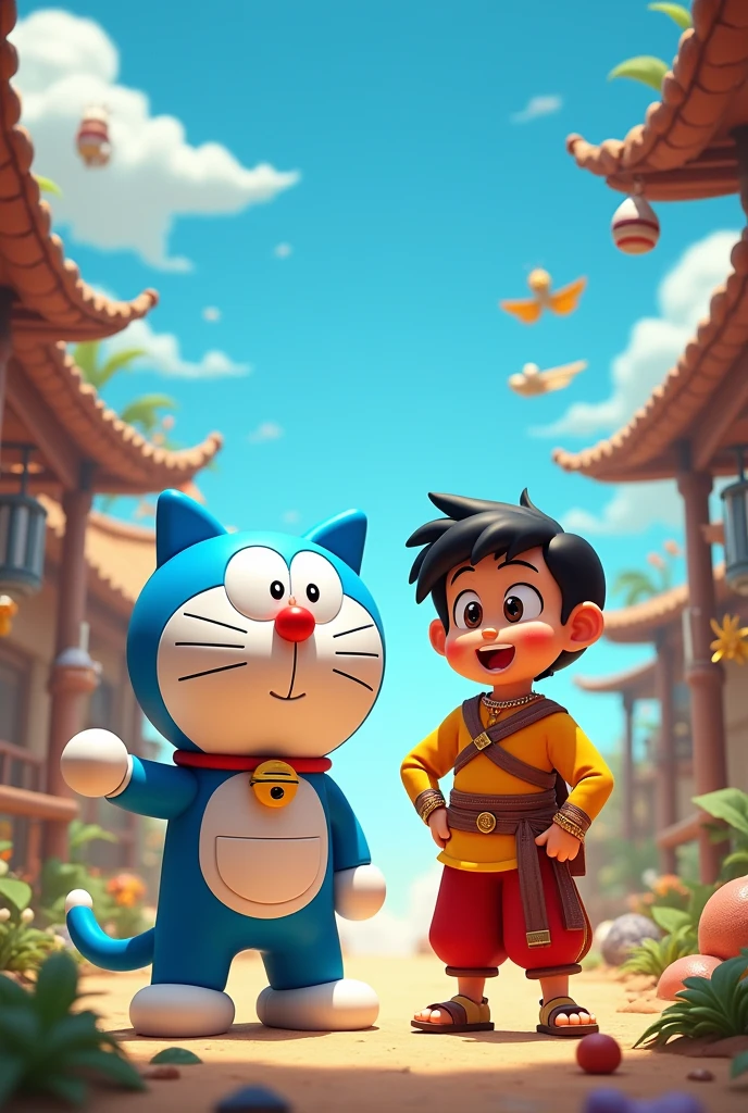 Chota bheem with Doraemon 

