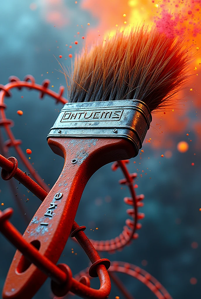 Roller coaster shaped brush with the text extreme art 