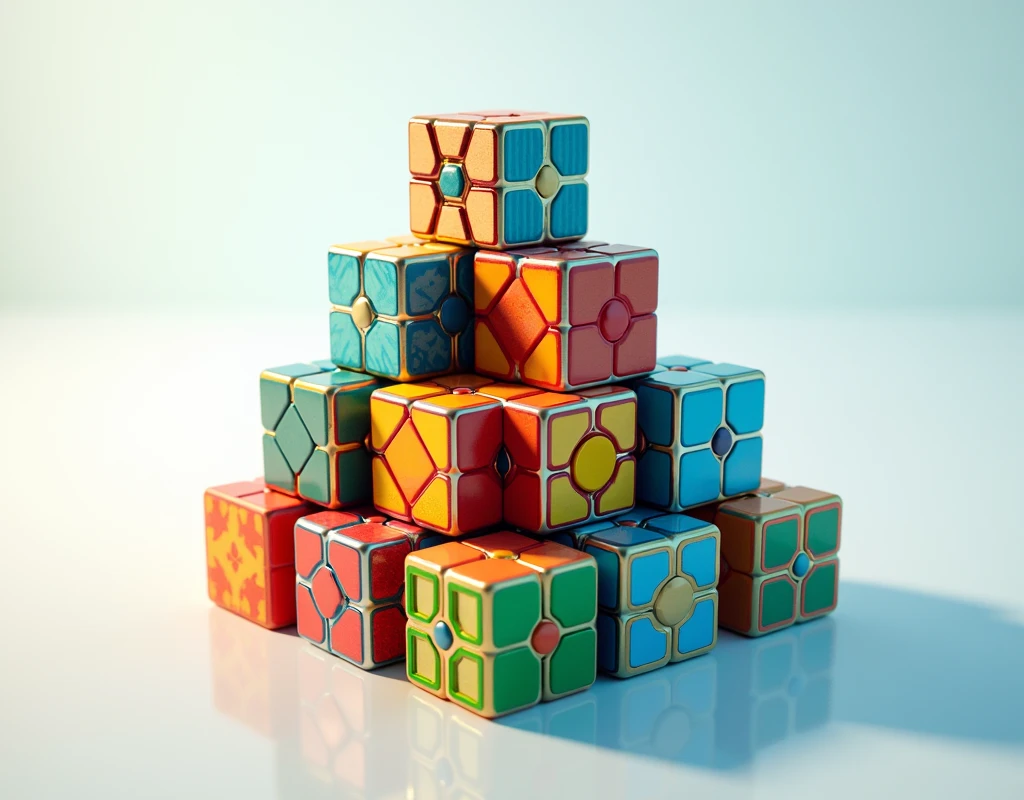 beautiful picture of Pyramix Rubik's Cubes