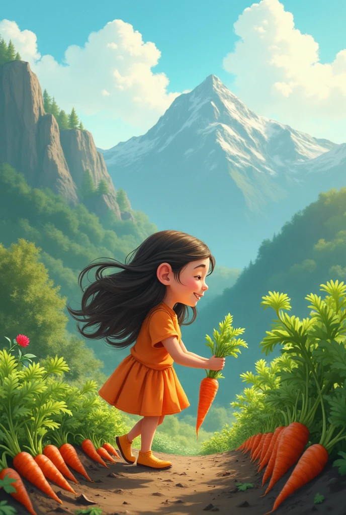 **นิทานภาษาอังกฤษ: "Lily and the Mountain Garden"**
**Once upon a time, in a small village nestled high in the mountains, there lived a named Lily. Lily loved the mountains, the fresh air, and most of all, the small vegetable garden her family tended. Every day, after school, Lily would rush home to help her mother and father in the garden.**
**Lily’s favorite part of the garden was the carrot patch. She loved how the orange roots peeked out from the dark soil, waiting to be pulled. But one day, when Lily went to the carrot patch, she noticed that the carrots were not growing as big and strong as they usually did.**
**“What’s wrong with our carrots, Mama?” Lily asked her mother.**
**Her mother smiled and said, “Maybe the carrots need a little more love and care. Why don’t you sing to them while you water the garden?”**
**Lily thought that was a strange idea, but she loved to sing, so she decided to try it. Every day, as she watered the garden, Lily sang a beautiful song. She sang about the sun, the rain, and the gentle mountain breeze. And slowly, day by day, the carrots began to grow.**
**One morning, when Lily went to check on her garden, she was amazed to see the biggest, brightest carrots she had ever seen! The whole village heard about Lily’s singing carrots, and soon, everyone wanted to know her secret.**
**Lily smiled and said, “All it took was a little love, care, and a song from the heart.”**
**And from that day on, Lily’s garden was known as the happiest garden in the mountains, where everything grew big and strong, all because of a little girl’s love and her sweet, sweet song.**
---
**นิทานภาษาไทย: "ลิลี่กับสวนผักบนภูเขา"**
**กาลครั้งหนึ่งนานมาแล้ว ในหมู่บ้านเล็ก ๆ ที่ตั้งอยู่สูงบนภูเขา มีเด็กหญิงคนหนึ่งชื่อว่า ลิลี่ ลิลี่ชอบภูเขา อากาศบริสุทธิ์ และที่สำคัญที่สุดคือสวนผักเล็กๆ ที่ครอบครัวของเธอปลูก ทุกๆ วันหลังเลิกเรียน ลิลี่จะรีบกลับบ้านเพื่อช่วยแม่และพ่อทำสวน**
**สิ่งที่ลิลี่ชอบมากที่สุดในสวนคือแปลงแครอท เธอชอบเห็นรากแครอทสีส้มโผล่ออกมาจากด