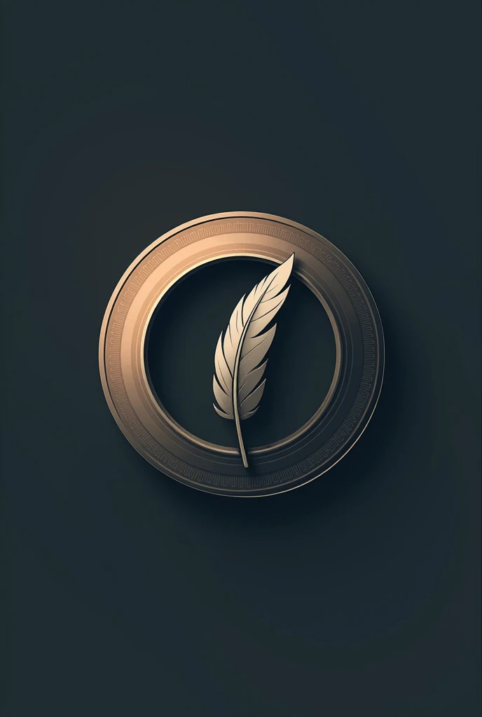 Logo for quill inside the camera lens