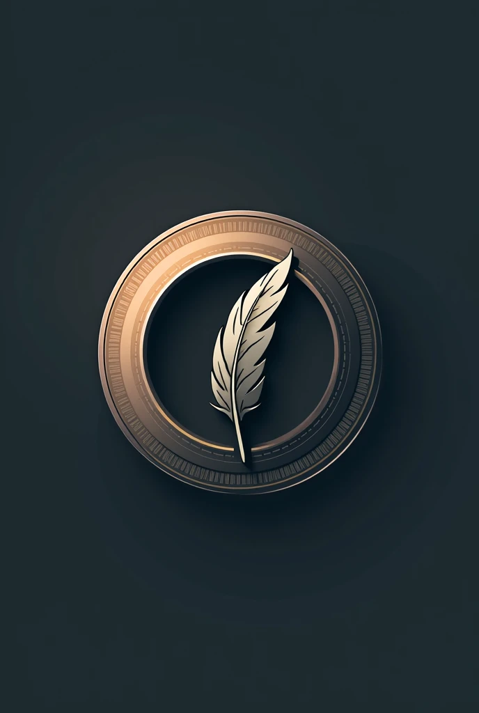 Logo for quill inside the camera lens