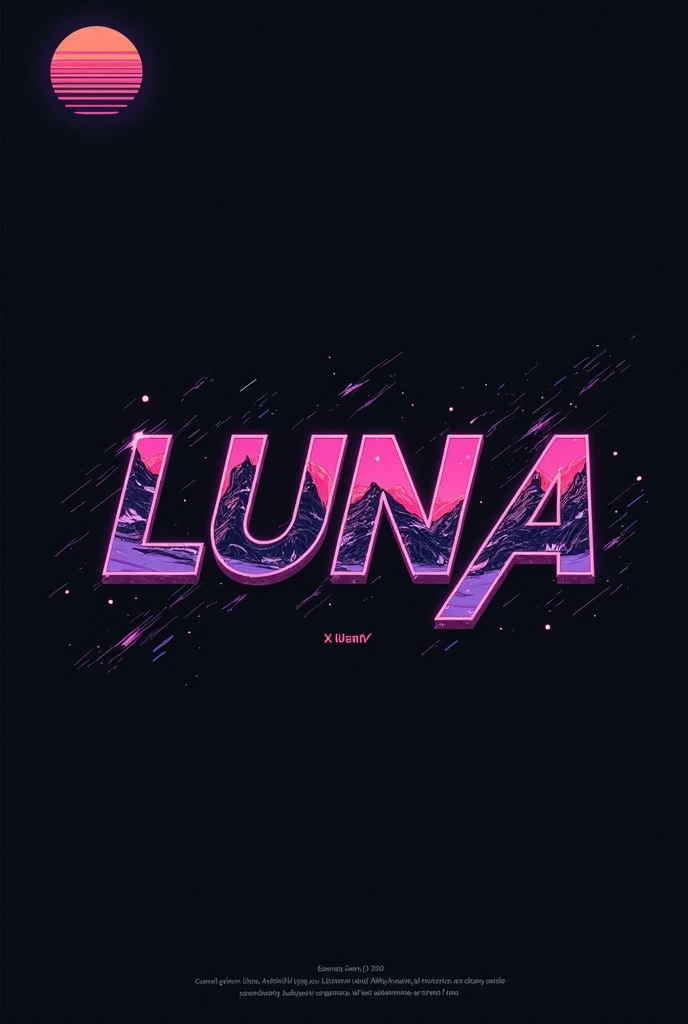 High resolution, Logo for Jdm cars, logo spelling swiftly “LUNA” cool, Jdm theme, anime theme, Cyberpunk vibe name spelling, brand logo, logo for tshirt, brand logo “LUNA”, neon vibes, acid trip vibes, acid trip, shooting stars, acid trip inside “LUNA”, acid trip, hallucinations inside “LUNA”, Waves of hallucinations, splash, purple, blue hallucinations, 