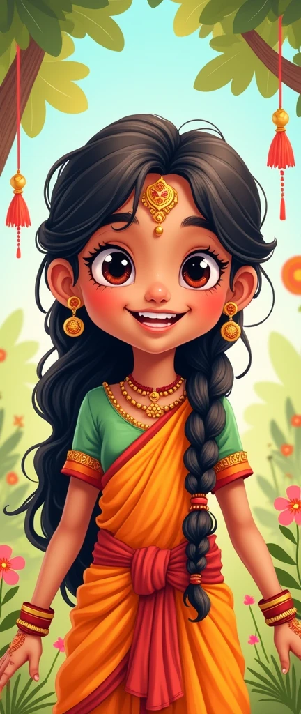 Cartoon with text:
Indian girl