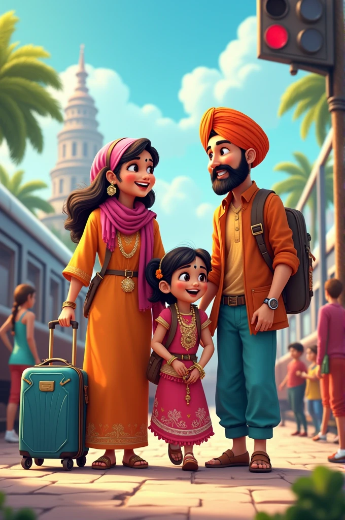 Punjabi family going on vacation 