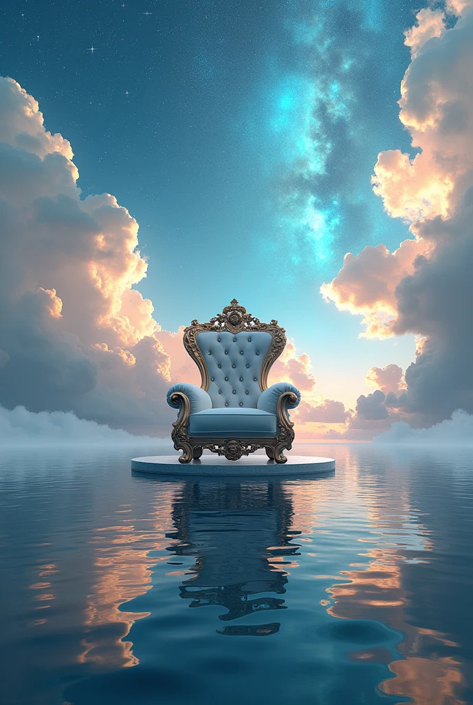 Gorgeous attractive tremendous chair on water on heaven