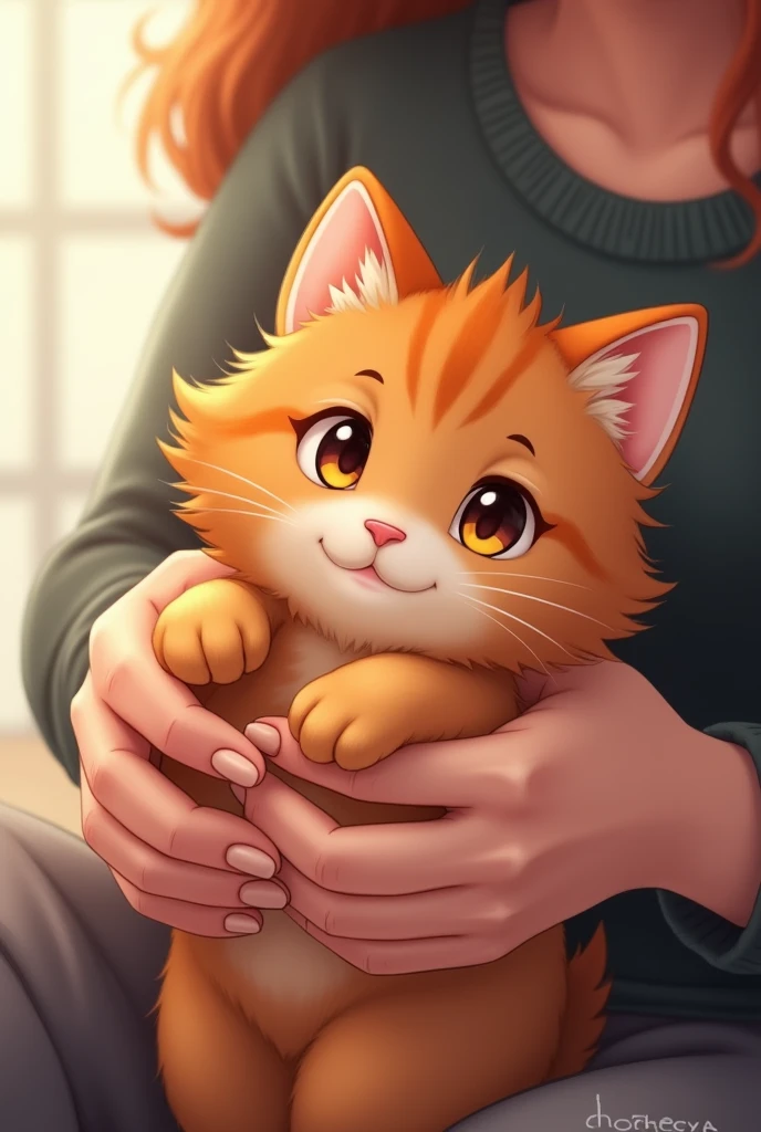 Cute Cat Red haired cute I'm holding a cat