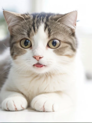 Cat yawning with eyes closed