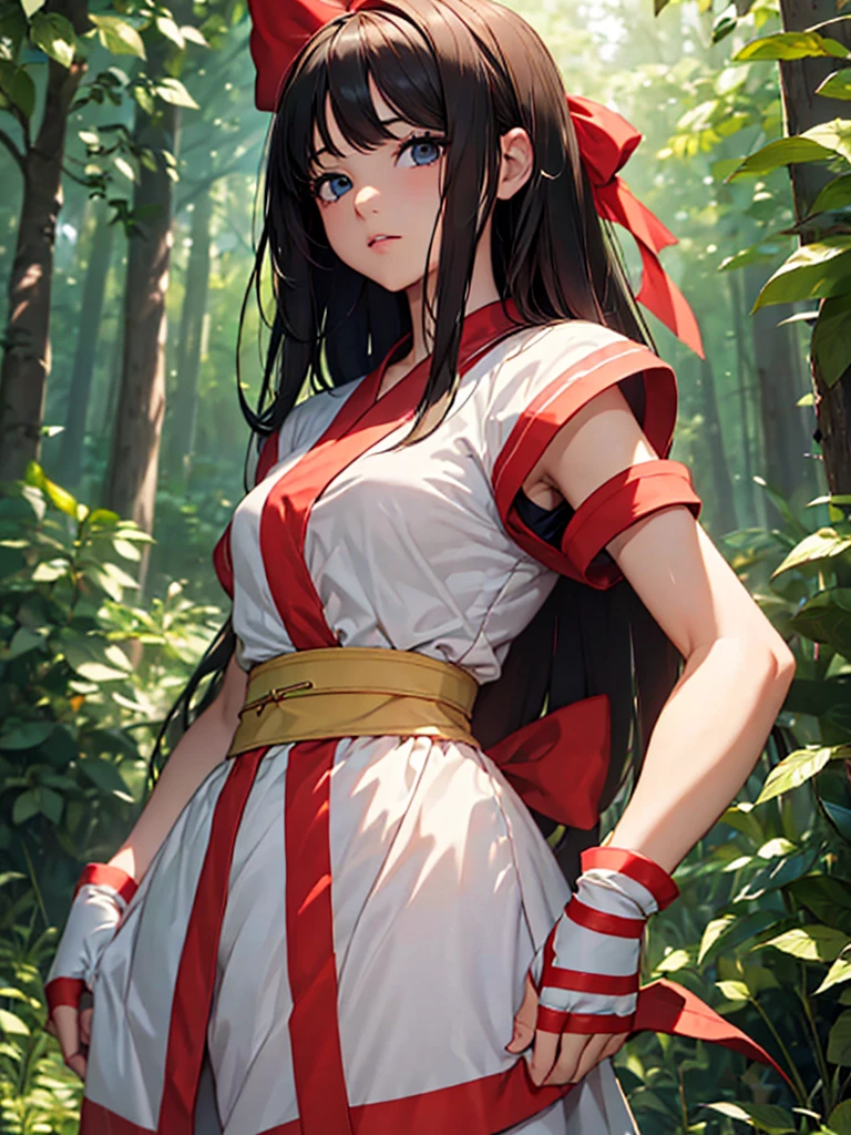 (​masterpiece、top-quality、hight resolution、Unity 8k、extremely details CG:1,Best Picture), ((red ribbon)), hair band, small breasts, fingerless gloves , short sleeves, 'Fine, you can make me [masturbation material]. But please do it here and now.’