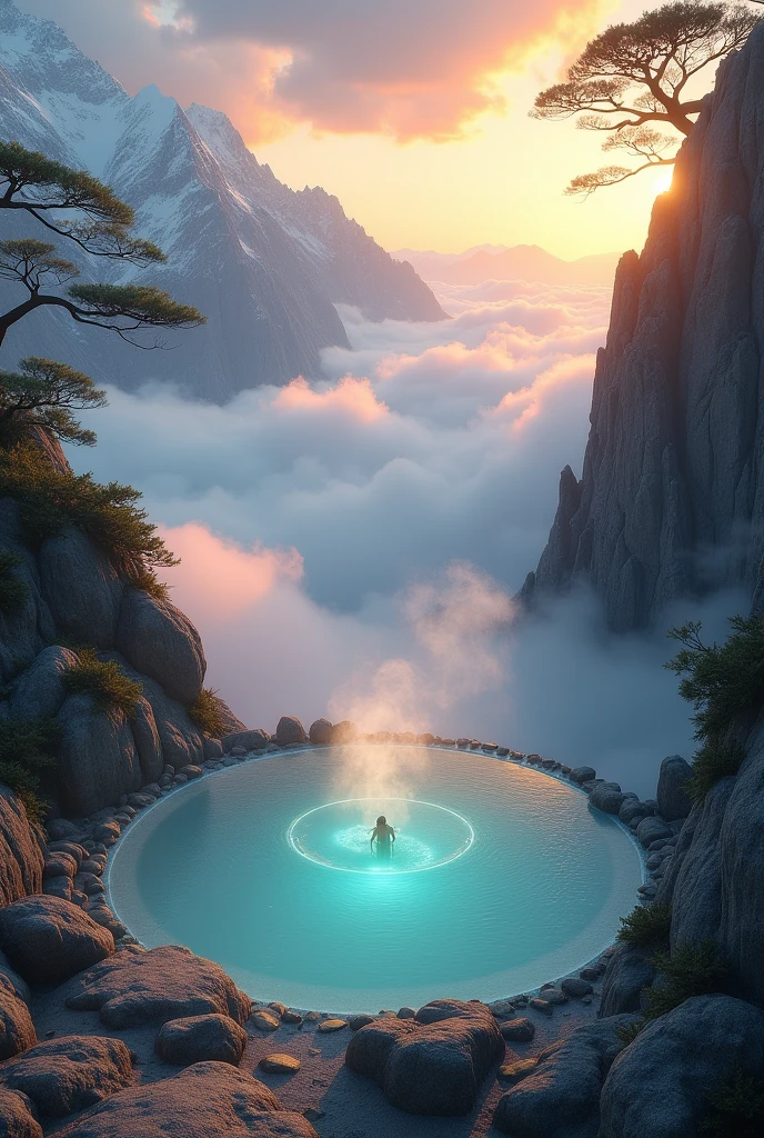 There's a hot spring above the clouds