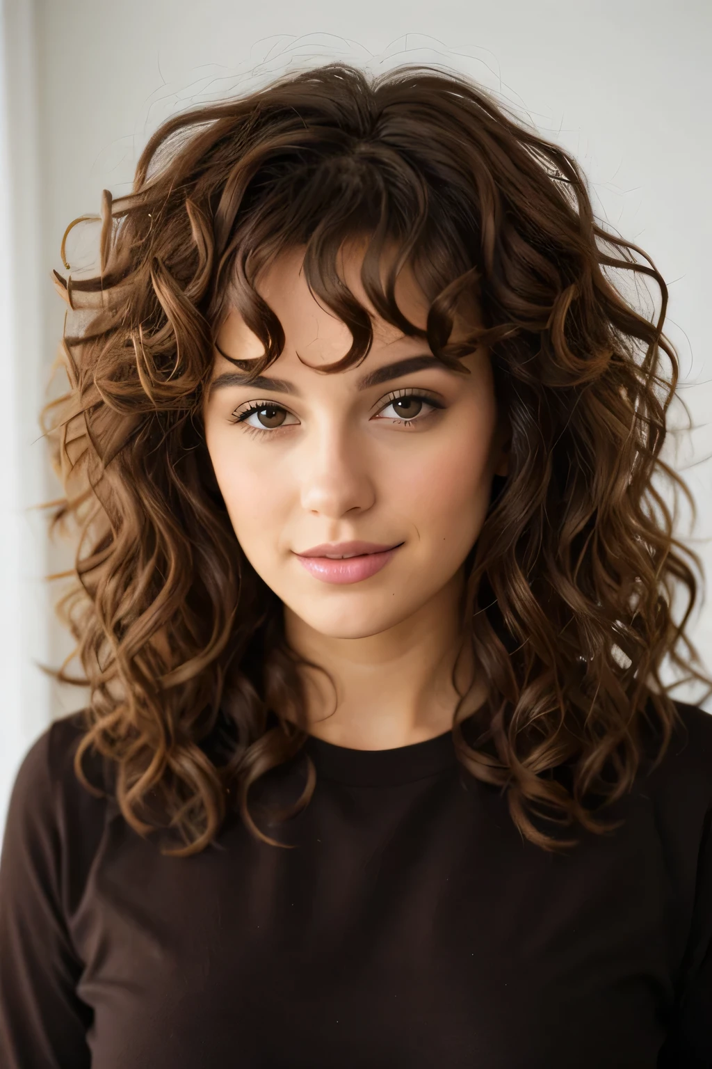 brown curly hair